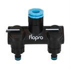 Tap Connector Dual Hose FLOPRO Threaded 1/2 3/4 &1"