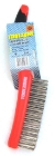 KDPBR052 4 ROW STAINLESS STEEL WIRE BRUSH PLASTIC HANDLE