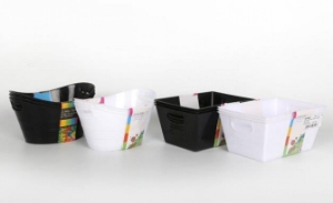 Storage Tub Oval Plastic 2Shapes Multi Colour Ass x3