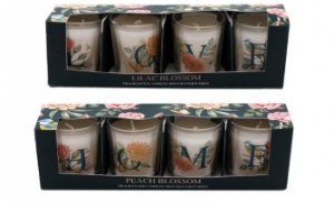 Candle BOTANICAL LOVE x4 in Jars Lilac Blossom LOVE