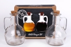 Oil & Vinegar Bottles Glass with Cork Lid 11x7.5cm