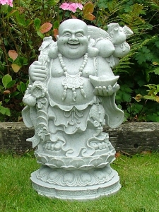 Garden Ornament WEALTHY STANDING BUDDHA GRANITE Colour 52cm