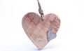 Ornamental Hanging Wooden Heart 15cm