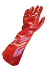 Gloves PVC Coated 40cm Gauntlet Red Size 10