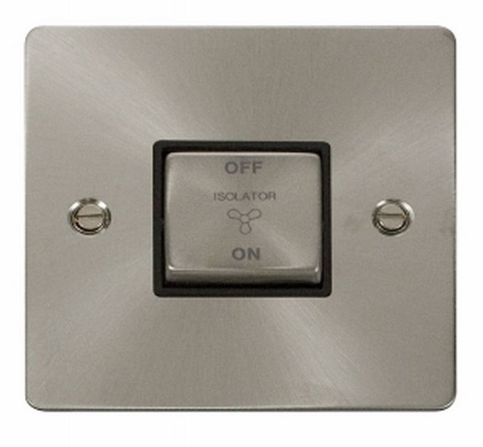 Warrior SWITCH FAN ISOLATION 10A 1GANG 3POLE INGOT BRUSHED STEEL