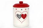 Food Cannister Double Heart Metal 13x19cm