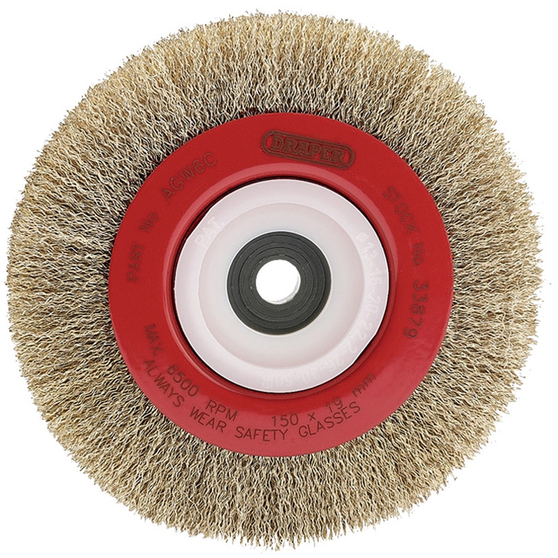 Warrior Wire Brush DRAPER for Bench Grinder 150x19mm Multi Bore Warrior Warehouses Ltd