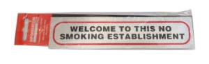 Sign Self Ad. 170x40mm WELCOME TO THIS NO SMOKING ESTAB.