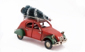 Christmas Ornament Car with Tree 16cm