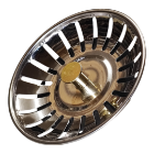 Plug Basin Strainer 80mm o.d. SS Brass & Rubber Washer