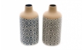 Vase Serenity Bottle Des. Embossed Dolomite 11x23m - Various Colours