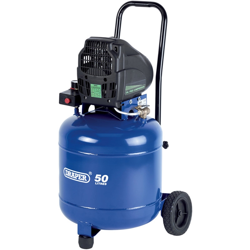 Warrior Compressor DRAPER 50Ltr. 1.1Kw Vertical Wheeled Warrior