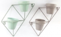 Planter Double in Shaped Wall Mounted Wire Frame - Various Colours