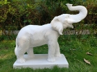 Garden Ornament ROARING ELEPHANT XL WHITE MARBLE Colour 70cm