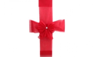 Christmas Door Bow Red Diamonte 45x246cm