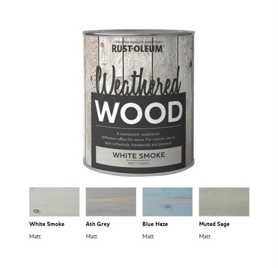 Paint Weathered Wood Translucent Matt 750ml Various Colours - Wooden Paint Colour Chart