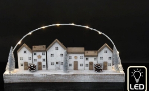 Christmas LED Scene Houses & Trees 40x19cm