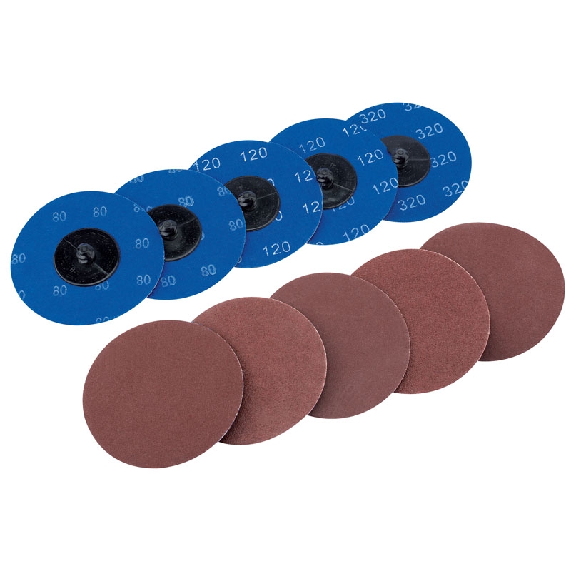 Warrior Sanding Pads DRAPER 75mm Aluminium Oxide Ass x10 Warrior