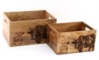 Crate Storage Mango Wood Cow - Various Sizes