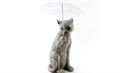 Cat Ornament Holding Umbrella 38x22cm