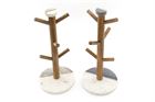 Mug Tree 36cm Marble & Wood Deluxe - Various Colours