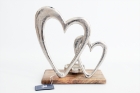 Night Light Holder Double Heart Design Wood & All. 26cm