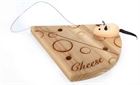 Chopping Board Wood 18x16cm for Cheese with Mouse Wire