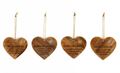 Ornamental Hanging Heart Wooden with Recipe 14cm LOVE