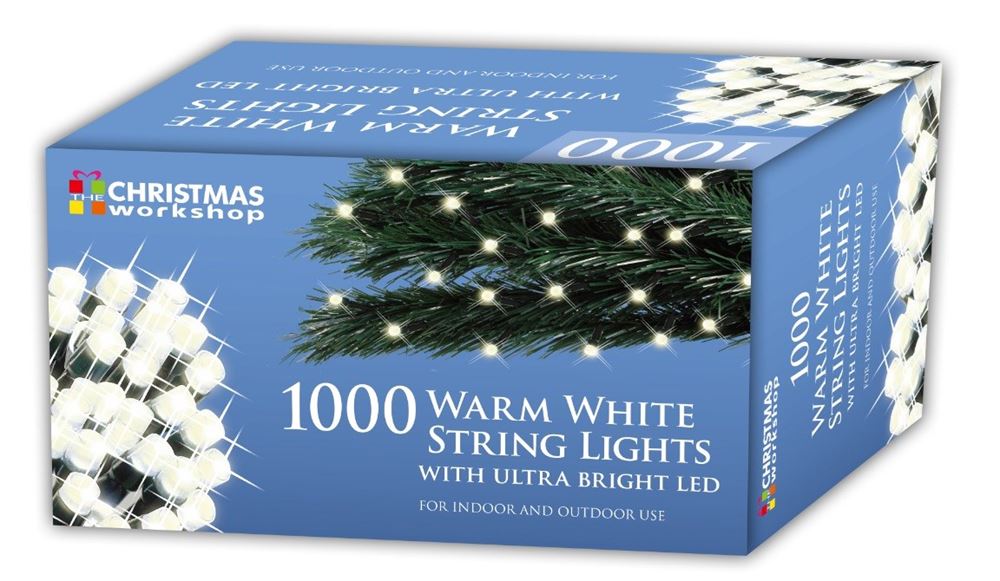 Christmas Workshop 200 LED Warm White Brilliant Blue Chaser lights Weddings & Gardens ~ 8 Functions ~ 79350 Indoor and Outdoor ~ Remote Control ~ Christmas