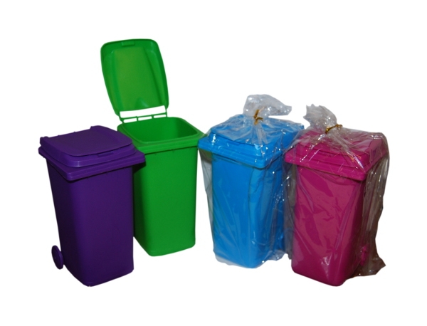 Mini Plastic Wheelie Bin - Various Colours