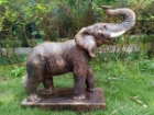 Garden Ornament ROARING ELEPHANT XL BRONZE Colour 70cm