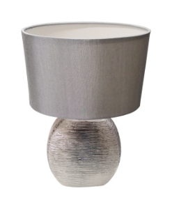 Table Lamp MIRON Combed Silver & Metalic Shade SES