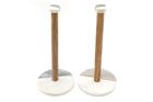 Kitchen Towel Holder 36cm Upright Marble and Wood - Various Colours