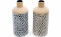 Vase Serenity Bottle Des. Embossed Dolomite 14x32cm - Various Colours