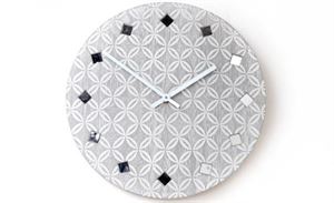 Clock 30cm Grey Geometric Design Req. 1xAA