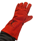Gloves Welding Gauntlet Red Leather Heat Resistant # 10