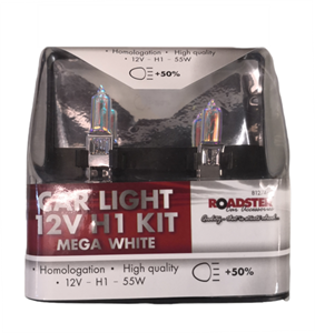 Car Bulb ROADSTER H1 12Volt 55Watt Mega White x2