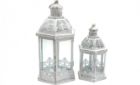 Lantern Glass & Metal for Candles Tile White - Various Sizes
