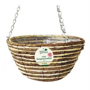 "Hanging Basket 12"" 30cm Rope"