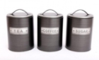 Jar Dark Grey Embossed 32x10cm - Coffee - Tea - Sugar