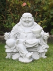 Garden Ornament WEALTHY SITTING BUDDHA GRANITE Colour 40cm