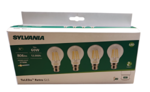 Lamp Low Energy LED GLS Filament BC 7>60Watt x4 2700K WW