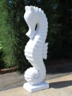 Garden Ornament SEAHORSE WHITE Colour 58cm