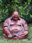 Garden Ornament LAUGHING BUDDHA RED Colour 30cm
