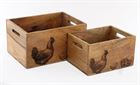 Crate Storage Mango Wood Chicken - Various Sizes