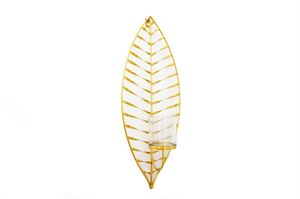 Candle Holder Wall Mounting LEAF Design 45x19cm