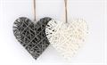 Ornamental Hanging Woven Heart 25cm Grey