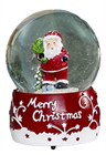 Christmas Snow Globe Trad. Santa Red & White Musical