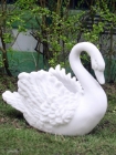 Garden Ornament SWAN PLANTER WHITE MARBLE Colour 37cm
