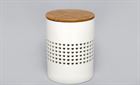 Food Cannister Heart Cut Out Design & Bamboo Lid 12.3cm